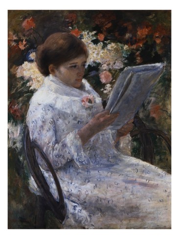 Woman Reading in a Garden - Mary Cassatt Painting on Canvas
